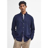 Barbour Long Sleeve Tainsbury Tailored Fleck Twill Shirt - Navy