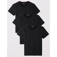 Tommy Hilfiger Signature Cotton Essential 3 Pack Loungewear T-Shirts - Black
