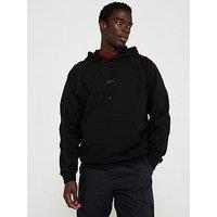 Hugo Blue Nipipehood Loose Fit M3 Reflect Pipe Overhead Hoodie - Black