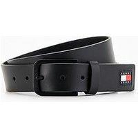 Tommy Jeans Adjustable Flag 3.5Cm Leather Belt - Black