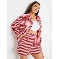 Yours Stripe Co-Ord Short Red