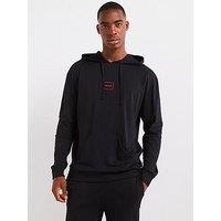 Hugo Laze Hoodie Relaxed Fit Loungewear Hoodie - Black