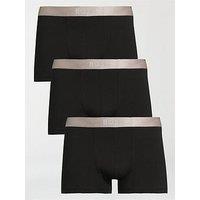 Boss 3 Pack Of Metallic Trunks - Black