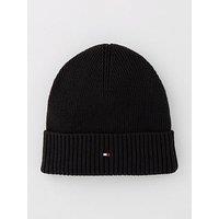 Tommy Hilfiger Pima Cotton Flag Beanie - Black