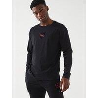 Hugo Laze Relaxed Fit Longsleeve Loungewear Top - Black