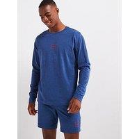 Hugo Laze Relaxed Fit Longsleeve Loungewear Top - Blue
