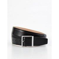 Calvin Klein Square Buckle Adjustable 3.5Cm Leather Belt - Black