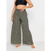 Yours Metallic Geo Tassel Trouser - Black