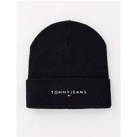 Tommy Jeans Linear Logo Beanie Hat - Black