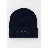 Tommy Jeans Linear Logo Beanie Hat - Navy