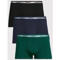 Hugo Planet Red Waistband Stripe 3 Pack Trunks - White/Black