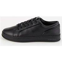 Calvin Klein Low Top Piping Trim Lace Up Sneakers - Black