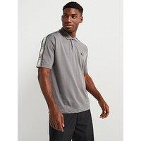 Hugo X Rb Drack Taping Relaxed Fit Polo Shirt - Grey
