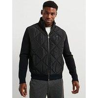 Hugo Sybon Padded Zip Thru Knitted Jacket - Black