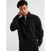 Hugo Durty244 Relaxed Fit 1/4 Zip Sweatshirt - Black