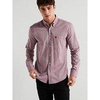 Hugo Evito Slim Fit Oxford Cotton Pocket Shirt - Dark Red