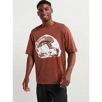 Hugo X Rb Dit Helmet Oversized Fit T-Shirt - Brown