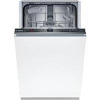 Bosch Series 2 Spv2Hkx42G 45Cm Wide Slimline, 10-Place Settings Integrated Dishwasher - 5 Programmes, Vario Baskets, 4 Options, Info Light, 3/6/9Hr Time Delay, 48Db, 8.9L - Black