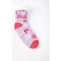 Barbie Borg Lined Slipper Boots Socks - Pink