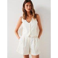 Mango Linen Waistcoat With Buttons