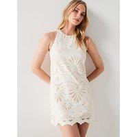 Mango Embroidered Short Dress - White