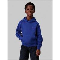 Calvin Klein Jeans Boys Bonded Pique Mono Hoodie - Blue