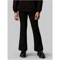 Calvin Klein Jeans Girls Pinstripe Flare Pants - Black