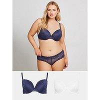 Yours Curve 2 Pack Mesh Lace Trim Padded Bra