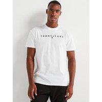 Tommy Jeans Slim Fit Linear Logo T-Shirt - White