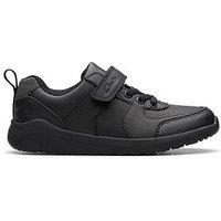 Clarks Kids Daze Bright Leather School Shoe - Black