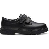 Clarks Kids Lorcam Loop Double Strap Leather School Shoe