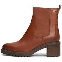 Tommy Hilfiger Leather Heeled Chelsea Boots - Brown