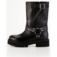 Tommy Jeans Urban Leather Biker Boots - Black