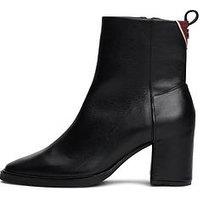 Tommy Hilfiger Heeled Leather Ankle Boots - Black