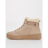 Tommy Hilfiger Faux Fur Nubuck Boot - Beige