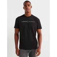 Tommy Jeans Slim Fit Linear Logo T-Shirt - Black