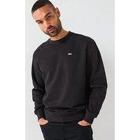 Tommy Jeans Flag Crew Sweat - Black