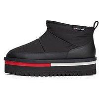 Tommy Jeans Padded Cleat Flatform Ankle Boots - Black