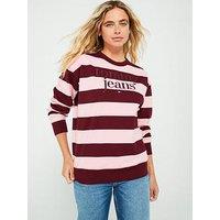 Tommy Jeans Stripe Logo Sweatshirt - Red