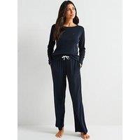 Tommy Hilfiger Jersey Long Sleeve Pyjama Set - Navy