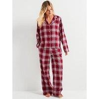 Tommy Hilfiger Long Sleeve Flannel Pyjama Set - Red