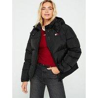 Tommy Jeans Padded Logo Jacket - Black