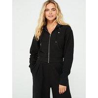 Tommy Jeans Cropped Zip Through Hoodie - Black