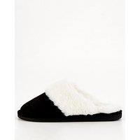 V By Very Closed Toe Mule Slipper - Black