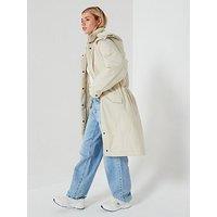 Calvin Klein Jeans Padded Hooded Parka Jacket - Cream