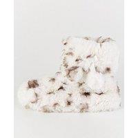 Everyday Leopard Slipper Boot With Poms - Grey