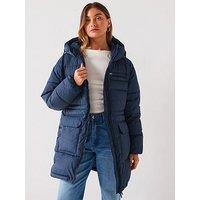 Tommy Jeans Aspen Mid-Length Padded Jacket - Navy