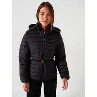 Calvin Klein Lightweight Padded Belted Jacket - Black