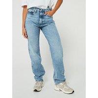 Calvin Klein Jeans High Rise Straight Jeans - Blue