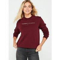 Tommy Jeans Linear Logo Sweatshirt - Red